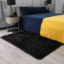 1PC Rugs For Living Room Black Fluffy Fluffy Shaggy Fuzzy Area Rug Carpets For Bedroom Shag Plush Soft Kids Home Decor Aesthetic, Room Decor