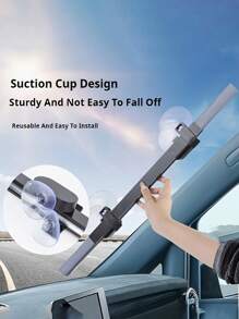 1pc Retractable Car Sunshade - UV Protection, Heat Insulation, Easy To Paste And Install, Aluminum Material, Ideal For Front Windshield, Foldable Car Sunscreen, Heat & UV Resistant, Anti-Scratch, Retractable Car Windshield Sunshade Curtain
