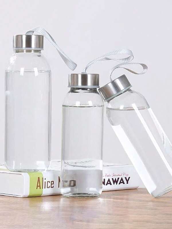 1PC300/500ml Glass Water Cup, Single-Layer Transparent Glass Water Cup, Portable Water Cup, Transparent Water Bottle, Outdoor Sports Water Bottle