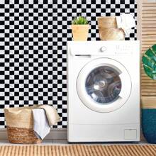 1 Roll Geometric Grid Self-Adhesive Wallpaper, Classic, Stylish, Waterproof Decorative Contact Paper For Bathroom, Cabinets