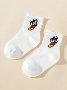 5 Paar Kindersocken Mickey Maus, atmungsaktiv, weiß, knöchelhoch, geeignet für alle Jahreszeiten, Jungen & Mädchen