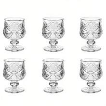 Set mit 6 Glas-Kelchgläsern mit Schmetterlings-Prägung für festliche Tischdekoration - elegantes Kristall-Trinkgeschirr für Thanksgiving, Muttertag, Abschluss und Kanada Tag - ohne Strom, ohne Federn