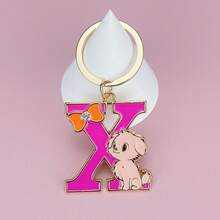 1 件 A-Z 创意动物字母钥匙扣，送给朋友的礼物，背包装饰，可爱的锌合金吊坠，四季汽车配件包饰学校卡通动物哥特 Y2k 包饰挂绳带身份证夹汽车配件包饰