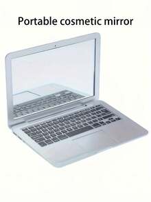 1 pezzo Specchio compatto e pieghevole per il trucco, tascabile (simile al design di un laptop), specchio per il trucco pieghevole portatile con dettagli a tastiera, colore rosa, adatto per i viaggi, essenziale per il trucco on-the-go, il miglior regalo per compleanni e lauree