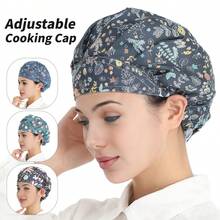 [Personalizado] 1 pieza Gorro de chef personalizado bordado para mujer, con múltiples patrones lindos disponibles para uso doméstico/de higiene - Multicolor - Ver 7