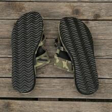 New Women's Summer Fashionable Camouflage Flat Bottom Herringbone Flip Flops, Super Lightweight Non Slip Slippers, Suitable For Leisure Vacation, Beach Walking, And Home Use - 軍綠色 - 查看 6