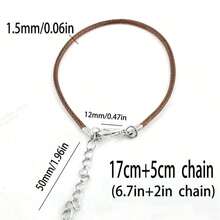 17 cm/6,7 po Bracelet en cordon  multicolore, accessoires de bracelet pendentif et de cheville DIY - Multicolore - Voir 3