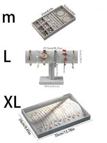 1件，项链收纳盒带透明盖展示首饰托盘带透明盖珠宝项链展示盒适用于项链吊坠适合女士女生展示盒收纳盒
