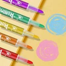 OBOVAY 12/18/24/36色水溶性旋转彩色蜡笔，不染色，覆盖力强，品质可靠。这是一款学生友好的油画棒、DIY绘画套装和美术笔。适合作为学习奖励、节日礼物或生日礼物送给学生、同学和家人。也是开学季的理想之选。 - 彩色 - 查看 9