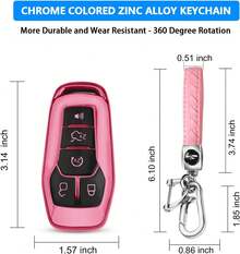 Funda para llavero con llavero, compatible con Explorer F150 Lincoln MKC MKX MKZ Fusion Mustang Edge Accesorios para vehículos con mando a distancia (Azul, Serie 1) - D:rosa - Ver 5