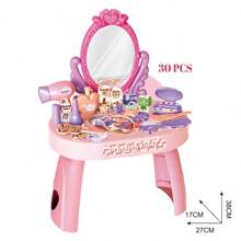 ABS Material Toy Set For Children's Play At Home Puzzle Pretend Toy, Girls' Dressing Table, Multifunctional Design, Suitable For Children Over 3 Years Old, Hot Selling 30 Piece Set, Cultivating Children's Interests And Hobbies!