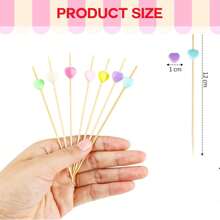 12cm Gold Wooden Skewers, 20/50/100/200/400pcs Pack, Suitable For Burgers, Sandwiches, Cakes, Fruit Desserts, Party Supplies, Perfect For Appetizers, Fruit Kabobs And Party Decorations, Wedding Decorations,School Supplies