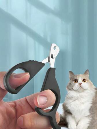 1 pieza Cortaúñas de acero inoxidable de color aleatorio para mascotas, Cortaúñas para el aseo de gatos y perros