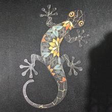 POSIGLOWTH 1pc Lizard Hanging Ornaments Charming Metal Gecko Wall Decor For Indoor & Outdoor Spaces, Perfect Gift For Family And Friends - Multicolor - View 10