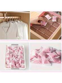 24pcs Rose Scented Plastic Air Fresheners - Moisture-Proof, Mildew-Proof, Fragrant Pouch For Wardrobe & Home Use - Red Color