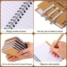 12 pièces/6 pièces/2 pièces/1 set Coffret cadeau de reconnaissance pour les employés - comprend un stylo à bille en bambou avec des citations inspirantes et des cahiers de motivation à spirale, cahiers de reconnaissance, mini cahiers à spirale. Convient pour les bénévoles, les enseignants, les infirmières, les activités de team building, les anniversaires, la retraite, les cadeaux de bureau pour les fêtes, fournitures scolaires, rentrée scolaire