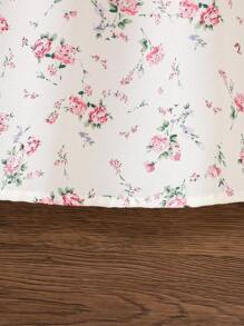 Vestido de tirantes finos con hombros al descubierto y estampado floral elegante para niñas, para primavera/verano