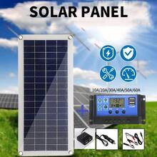 DAINUO 1 set Panel solar de 50W con controlador para acampar al aire libre, senderismo, pesca, ciclismo