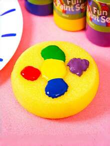 5/10/15/20 件圆形绘画海绵，适用于水彩画、工艺品、陶瓷、粘土、脸部彩绘和家庭使用、返校、学校用品 - 黃色 - 查看 3