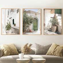 1 pieza Póster de fotografía de la antigua arquitectura de Puglia, Italia, regalos de viaje, imágenes de pared neutrales de estilo bohemio, pintura en lienzo para decoración con marco opcional