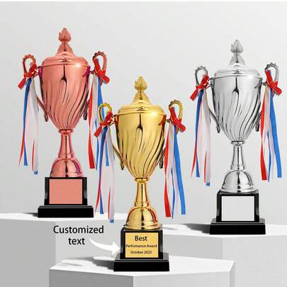 Customized Large Metal Football, Basketball, Badminton Trophy, Gold/Silver/Bronze Trophy Cup, Made Of Iron Alloy And ABS Material, Championship/Competition Award Cup,Stylish,Fashion,Hipster,Casual,Minimal Chic,Personalized,Customized,Custom,Unique,Guy Costumes,Capsule Wardrobe,Men Basic/Street Style,Ideal Gifts For Him,Boyfriend,Family,Friends,For Birthdays,For Vacation/Holiday,For School/Competition,For Sports/Climbing,Gym Wear ,Yoga Friendly
