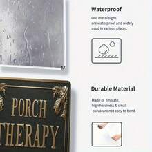 1PC Relaxing Tin Sign, Porch Therapy, Session In Progress, Vintage Therapy Quote, Perfect For Porch And Outdoor Decor, 8x12 Inches/ 20x30 Cm - 彩色 - 查看 5