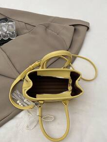 1 件时尚女士手提包、单肩包、斜挎包、邮差包、迷你钱包，尺寸：（7.9 英寸 * 5.1 英寸 * 3.5 英寸），PU 材质防刮耐磨，适合购物、约会、派对、工作通勤，可调节肩带，优雅简约休闲时尚黑色 - 黑色 - 查看 8