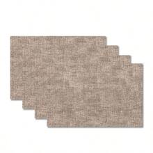 4pcs Solid Color Placemats, Elegant And Simple Design, 17.72 X 11.82 Inches, Machine Washable, Linen Fabric, Suitable For Restaurant, Party, Holiday, Dining Table Decoration