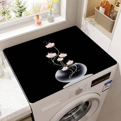 1pc Floral Print Washing Machine Dust Cover,Countertop Absorbent Table Mat,Absorbent & Quick-Dry Fridge Mat, Microwave Oven Dust Cover,Soft Diatom Mud Drainage Pad,Non-Slip Super Absorbent And Wear-Resistant Dish-Washing Dry Pad,19.7*23.6 Inch Modern Washing Machine & Dryer Top Cover,Suitable For Laundry Room And Kitchen,Wedding,Y2k,Party