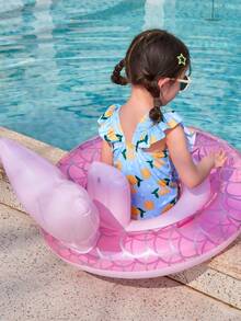 1 件儿童加厚双气室防倾覆美人鱼充气游泳圈，救生衣游泳池水上玩具，适合幼儿和儿童，男孩和女孩 - 彩色 - 查看 8