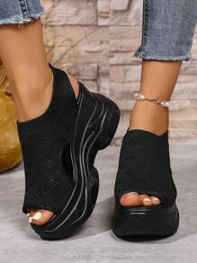2025 Summer New Women Sandals, High Heel Wedge Slip-On Fashion Casual Sandals, Outdoor Beach Women Sandals, Minimalist Women Shoes