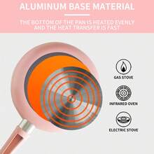 6.5-Inch Pink Aluminum Non-Stick Lightweight Frying Pan With Silicone Handle, Suitable For Gas Stoves, Eggs & Steaks - Multicolor - View 9