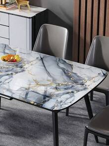 1 卷可移除铝箔仿大理石接触纸，防水、防油、哑光白色，适用于浴室、厨房、宿舍、卧室、背景墙装饰、自粘乙烯基壁纸房间装饰家居装饰壁纸墙纸墙贴墙贴厨房配件厨房用品厨房装饰 - 灰藍 - 查看 5