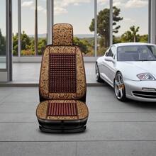 Almofada para assento de carro com contas de madeira, 1 peça, capa de assento respirável para o verão, almofada de ventilação e resfriamento para o verão