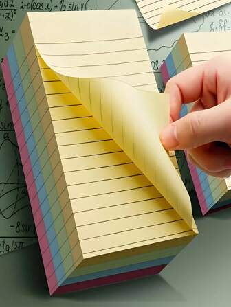 100/200pcs, Colorful Horizontal Line Sticky Notes, Portable, Convenient, And Easy To Use For Students And Office Workers, Back To School, School Supplies, School, Sticky Notes, Aesthetic School Supplies, Stationery