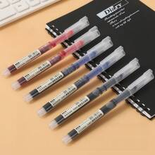 15pcs Last-Cheaply Back To School 2025 Black Full-Tube 0.5mm Straight Liquid Ballpoint Pen Study Essentialsred Office Counter Signature Gel Pen, Quick-Drying Pen