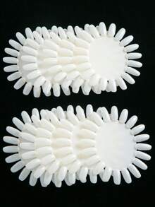 20/10/5/3pcs,Flat False Nail Tips, Acrylic Nail Tips, False Fake Nail Tips Display Chart ,Nail Supplies,Clear Round Nail Art Practice Wheel Polish, For DIY Manicure Nail Salon (Beige,Transparent) - Multicolor - View 3