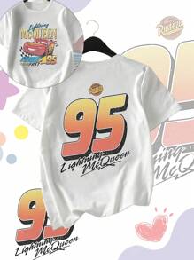 Disney Summer Lady Cartoon Pattern. Printed Casual Ladies T-Shirt, Spring And Summer Fashion Ladies Tops, Summer Tops, Ladies Summer Clothing, Summer Clothing, Graphic T-Shirt Women, Top Women