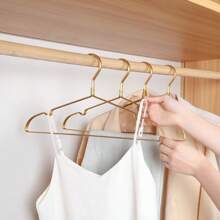 5/10pcsMetal Sturdy Clothes Hanger Golden Aluminum Hanger - Rust-Proof, Fade-Resistant, Clothes HangerGolden Aluminum Hanger - Rust-Proof, Fade-Resistant, Perfect For Coats, Jackets, And Delicate Clothes Aluminum Hanger Rust-Proof Hanger Fade-Resistant Hanger