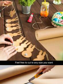 1 卷棕色牛皮纸，用于礼品包装，适用于鲜花、工艺品、搬家、包装纸、家居用品、花卉用品、礼品包装纸、婚礼包装、书籍封面、任何场合装饰、万圣节、圣诞节、节日活动