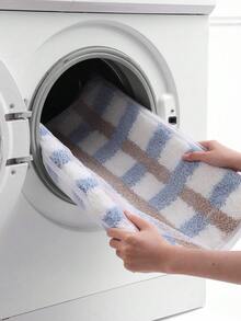 DAJIANG 1pc Flocked Bathroom Non-Slip Mat, Striped Geometric Pattern, Nordic Style, Minimalist & Elegant, Extra Thick & Soft, Non-Slip TPR Bottom, Fluffy & Absorbent, Machine Washable, Suitable For Home, Living Room, Bathroom, Vanity, Bathtub, Shower, Sink, Dorm, Home Decor, Thick & Fleece Entryway Decor Bathroom Kitchen Decor - Nhiều màu - Xem 8