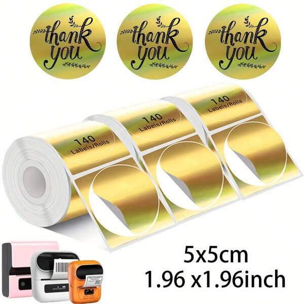 3 Rolls Transparent/Laser Round Self-Adhesive Thermal Labels -50*50mm Compatible With M200/M210/M110/M120/P50/P80/P1/P2 Label Printers For DIY, QR Codes, Name Tags, Inventory & Office Supplies