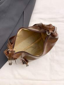 Túi Tote Tối Giản Phong Cách Hàn Quốc Thời Trang Cho Nữ, Túi Đeo Vai Thường Ngày Với Cảm Giác Cao Cấp Độc Đáo - màu nâu - Xem 11