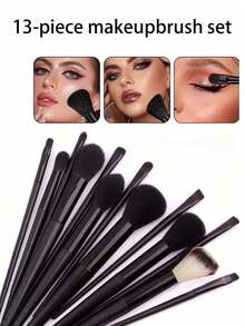 17 Pieces Of Black Professional Makeup Brush Set (With Drawcord Storage Bag), Including 4 Pieces Of Makeup Powder Puff, Makeup Sponge, Rouge Brush, Foundation Make-Up Brush, Eye Shadow Brush, Contour Brush, Eye Makeup Brush, Soft Hair Makeup Brush, Rouge Brush, Professional Makeup Brush Set, Women's Makeup Brush Set,Brush Set,Makeup Brush Kit,Make Up Brush Set,Make Up Set Complete,Makeup Brush Set,Complete Makeup Kit,Brush Kit,Brushes Makeup Set,Makeup Gift Set,Set - Multicolor - View 5