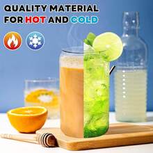 Cups With Lids And Straws 8 Set 16 Oz Reusable Iced Coffee Cup Beer Can Drinking Jars Smoothie Whiskey Boba Soda Tea-Cll - 12 - View 4