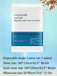 One-Piece Outdoor/Hotel Travel Supplies, Disposable Towel/Bath Towel/Bed Linen Set, Portable Style, Towel/Bath Towel/Bed Sheet Quilt Cover Double-Layer Pillowcase, White Set