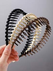 Bộ 3/1 chiếc Băng đô nhựa mỏng nhẹ 14,96 inch dành cho nữ, màu đen/be/nâu trơn, chống trượt, phụ kiện tóc thời trang đa năng cao cấp, thanh lịch tối giản, phù hợp cho đi chơi hàng ngày, thường ngày, dự tiệc, đi làm, du lịch, buộc tóc đuôi ngựa, búi tóc, rửa mặt, trang điểm, phối hợp với trang phục, phụ kiện đội đầu. - Nhiều màu - Xem 2