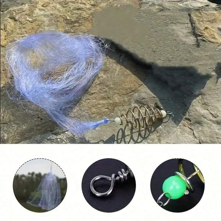 copper spring shoal fishing net 4pcs with Luminous Beads Durable Fish Tools Accessories for Night Fishing Wharf (8#1.57" x 1.57") : Sports & Outdoors 2 * Fishing Net Copper Spring Shoal Fishing Net