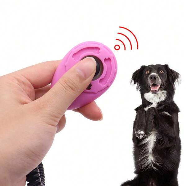 1 Clicker portabil pentru dresaj câini, Clicker pentru dresaj animale de companie, Design minimalist și elegant, Buton confortabil, Închizătoare din oțel inoxidabil, Margini rotunjite, Retractabil și ușor de transportat, Instrument de dresaj câini