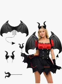 Setul de 3 aripi de demon este folosit pentru a te îmbrăca pentru diverse spectacole de petrecere de sărbători de Halloween